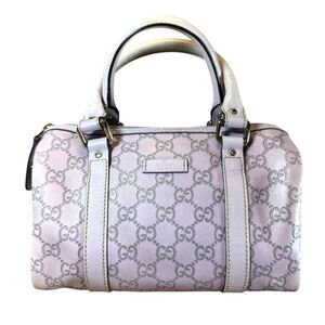 GUCCI Light Purple Guccisima Leather Mini Boston Bag Auth